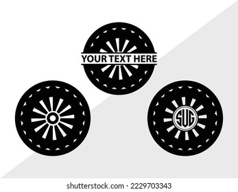 Tyre monogram Vector Illustration Silhouette