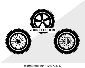 Tyre monogram Vector Illustration Silhouette