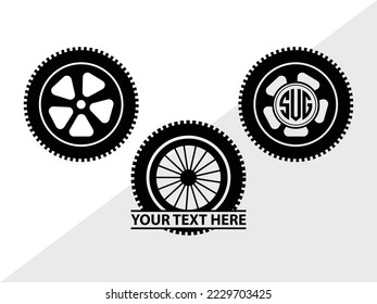 Tyre monogram Vector Illustration Silhouette