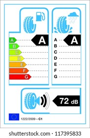 Tyre new rating graph label in vector.