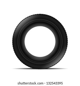 Tyre over white background