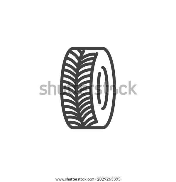 Tyre protector line icon.\
linear style sign for mobile concept and web design. Car wheel tyre\
outline vector icon. Symbol, logo illustration. Vector\
graphics
