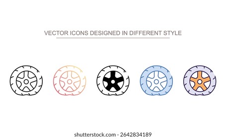 Tyre Puncher icon design with white background stock illustration