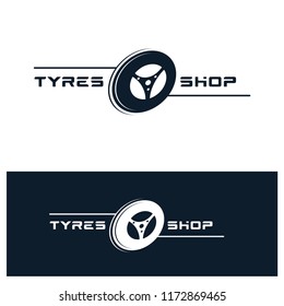 Tyre Shop Logo Design - Tyre Business Branding, tyre logo shop icons, tire icons, car tire simple icons