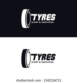 Tyre Shop Logo Design - Tyre Business Branding, tyre logo shop icons, tire icons, car tire simple icons
