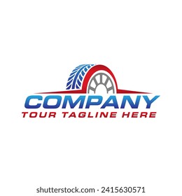 Tyre Shop Logo Design. Tires wheel business branding, tyre logo shop icons