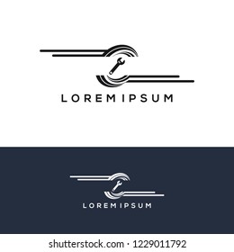 Tyre Shop Logo Design. Wheel repair service.  