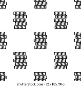 Tyre Stack Icon Seamless Pattern, Stack Of Tire Icon Vector Art Illustration