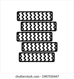 Tyre Stack Icon, Stack Of Tire Icon Vector Art Illustration