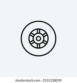 Tyre thin liner icon isolated.