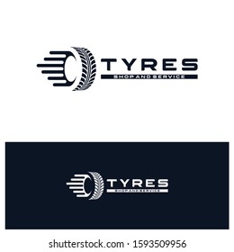 Tyre Or Tire Logo Concept, Wheel Part  Motorsport Or Car Vector Icon