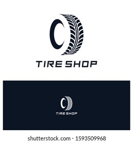 Tyre Or Tire Logo Concept, Wheel Part  Motorsport Or Car Vector Icon
