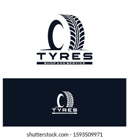 Tyre Or Tire Logo Concept, Wheel Part  Motorsport Or Car Vector Icon