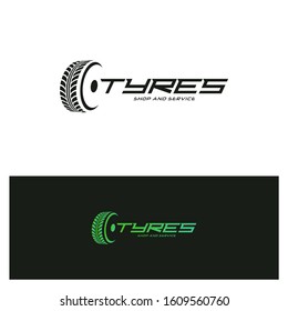 tyre or tire logo concept, wheel part  motorsport or car vector icon, suitable for your automotive company
