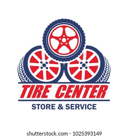 tyre / tire logo, emblems and insignia with text space for your slogan / tag line. vector illustration