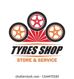 tyre / tire logo, emblems and insignia with text space for your slogan / tag line. vector illustration
