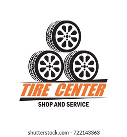 tyre / tire logo, emblems and insignia with text space for your slogan / tag line. vector illustration