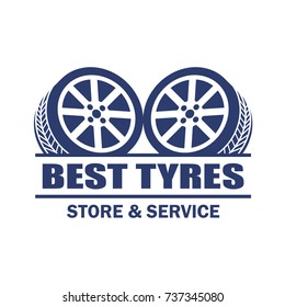 tyre / tire logo, emblems and insignia with text space for your slogan / tag line. vector illustration