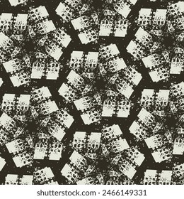  Tyre track . Grange geometric design.Line art optical art. Psychedelic background. Monochrome background. Optical illusion style. Black dark background
