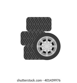 Tyre Vector Icon.