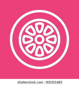 tyre, wheel, auto icon vectgor image. Can also be used for transport, transportation and travel. Suitable for mobile apps, web apps and print media. 