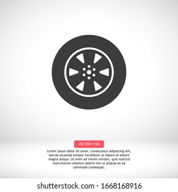 tyre - wheel car Icon Vector EPS 10. Car Wheel Drive Design Flat Illustration