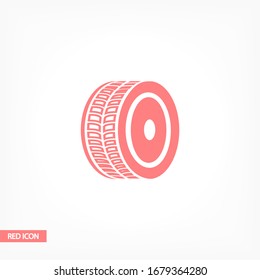 neumático - vehículo de rueda Vector ícono EPS 10. Ilustración plana de diseño de la unidad de rueda de automóvil