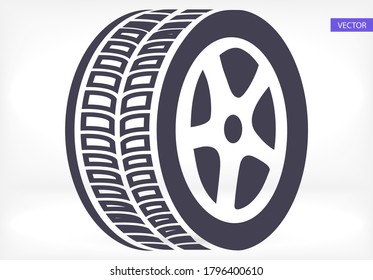 tyre - wheel car Icon Vector EPS 10. Car Wheel Drive Design Flat  Illustration