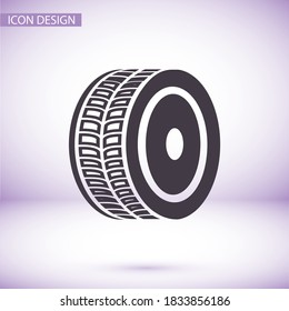 neumático - vehículo de rueda Icono Vector EPS 10. Ilustración plana de diseño de la unidad de rueda del automóvil