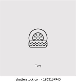 Tyre Wheel Icon Vector Icon.Editable Stroke.linear Style Sign For Use Web Design And Mobile Apps,logo.Symbol Illustration.Pixel Vector Graphics - Vector