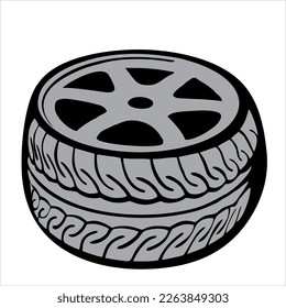 tyre and wheel in vector