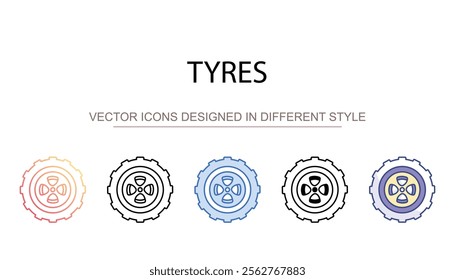 Tyres icon design with white background stock illustration