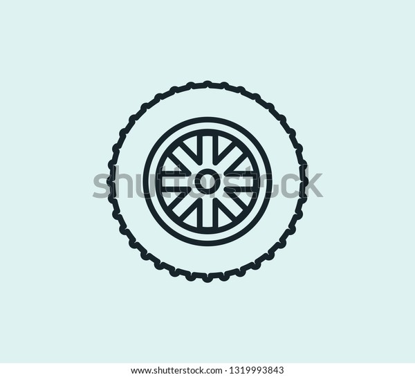 Tyres icon line isolated on clean\
background. Tyres icon concept drawing icon line in modern style.\
Vector illustration for your web mobile logo app UI\
design.