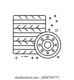 Tyres Outline Icon, Vector illustration