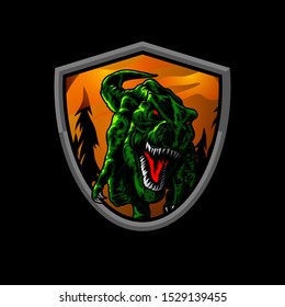 the tyrex dino mascot logo illustration tshirt design