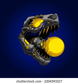 tyrex dino skeleton in mecha style