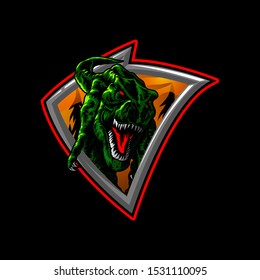 tyrex mascot illustration for tshirt design and logo concept