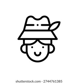 Tyrolean Alpine Hat Traditional Icon Design