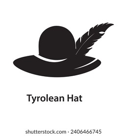 Tyrolean Hat icon vector illustration. Filled flat Tyrolean Hat icon for computer and mobile. simple illustration on white background..eps
