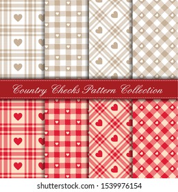 Tyrolean heart checkered folk pattern