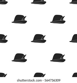 Tyrolean icon in black style isolated on white background. Hunting pattern stock vector illustration.