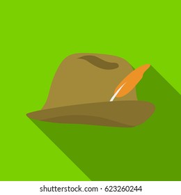 Tyrolean icon in flat style isolated on white background. Hunting symbol stock vector illustration.