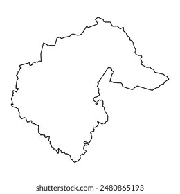 Mapa del óblast de Tyumen, división administrativa de Rusia. Ilustración vectorial.