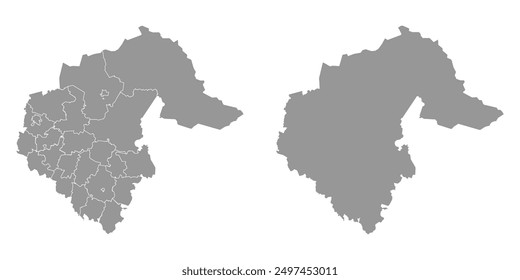 Tyumen Oblast map, administrative division of Russia. Vector illustration.