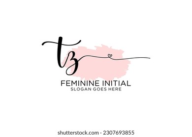 TZ Beauty-Monogramm und elegantes Logo Design Handschrift-Logo der ersten Signatur, Hochzeit, Mode, Blumen und botanisch mit kreativen Vorlage.