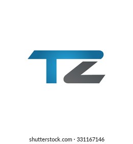 TZ company linked letter logo blue