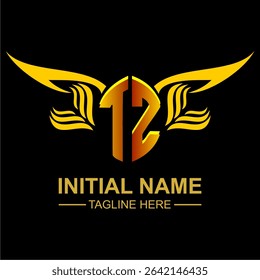 TZ Golden Wing Emblem Logo with elegant gold wings, sleek and modern design. Ideal for branding, creative projects, luxury businesses, or artistic ventures.