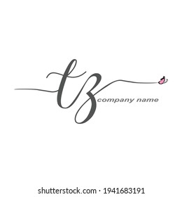 TZ Initial Handwriting logo luxury vector beauty