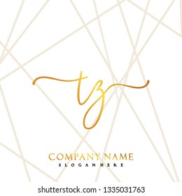 TZ Initial Handwriting logo template vector