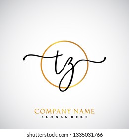 TZ Initial Handwriting logo template vector